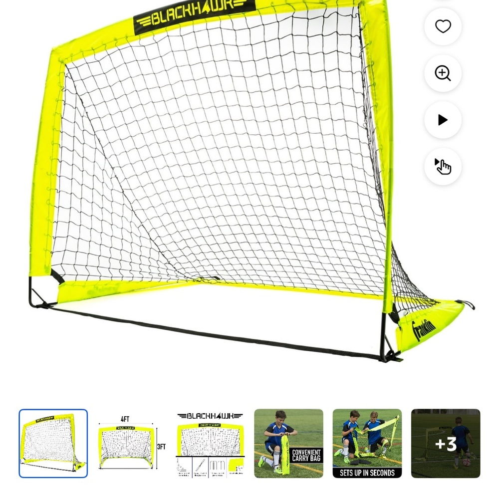 New Franklin Blackhawk Fiberglass Soccer Goal 4’x3’
